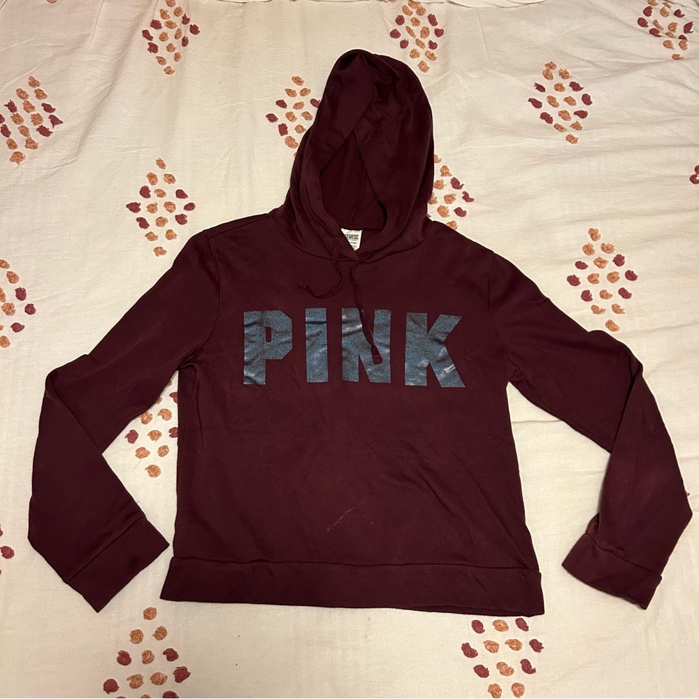 PINK Burgundy Hoodie